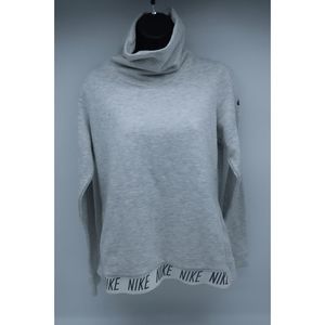 Nike Womens Pullover Sweatshirt Dri-fit Funnel Turtleneck Gray Medium